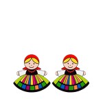 KOLCZYKI WKRĘTY FOLK - POSTACIE LUDOWE - ŁOWICZANKI