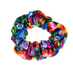 Gumka do włosów scrunchie - wzory łowickie - czarna