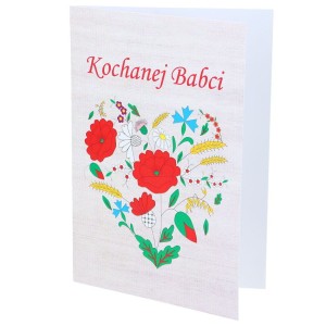 KARTKA OKOLICZNOŚCIOWA DLA BABCI - WZORY KOCIEWSKIE