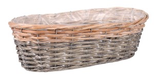 PODŁUŻNY WIKLINOWY KOSZYK / BALKONÓWKA 42x19x14 cm