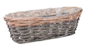 PODŁUŻNY WIKLINOWY KOSZYK / BALKONÓWKA 37x14x12 cm