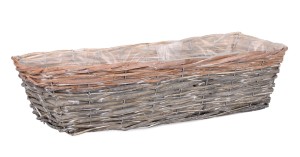 PODŁUŻNY WIKLINOWY KOSZYK / BALKONÓWKA 51x19x13 cm