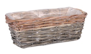PODŁUŻNY WIKLINOWY KOSZYK / BALKONÓWKA 31x13x11 cm