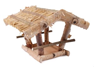 DUŻY KARMNIK DLA PTAKÓW Z BRZOZY 35x30x26 cm