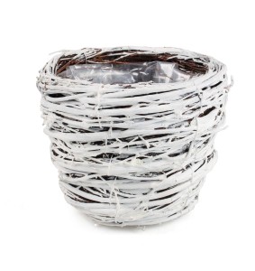 BIAŁA OSŁONKA Z BRZOZY NA DONICZKĘ 14x14x12h cm