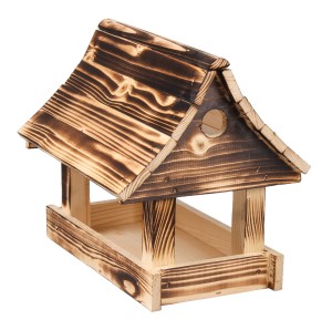 OPALANY DREWNIANY KARMNIK I BUDKA LĘGOWA 2w1 30x23,5x30,5h cm