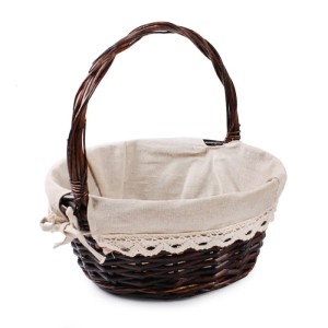 Okrągły Koszyk wiklinowy Wielkanocny Na Święconkę 29x29x13/30 cm