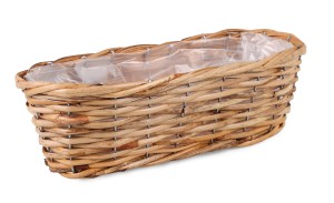 PODŁUŻNY KOSZ RATTANOWY NA BALKON 36x15x11 cm