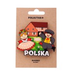 DREWNIANY MAGNES NA LODÓWKĘ FOLK - PARA BAMBERSKA