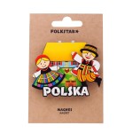 DREWNIANY MAGNES NA LODÓWKĘ FOLK - PARA ŁOWICKA
