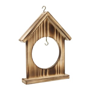 OPALANY DREWNIANY KARMNIK DLA PTAKÓW NA KULE TŁUSZCZOWE 18x4x22/24 cm