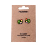 KOLCZYKI WKRĘTY FOLK - KOGUTY ŁOWICKIE