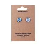 KOLCZYKI WKRĘTY FOLK - KWIATY ŁOWICKIE - NIEBIESKIE