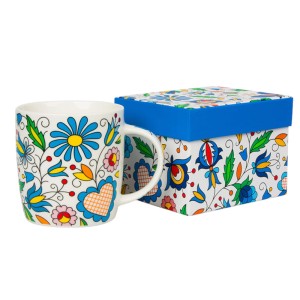 Kubek w pudełku Folk 360 ml - Wzory kaszubskie