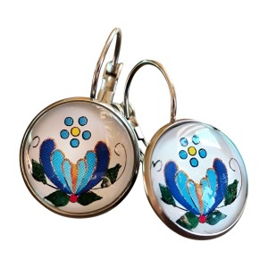 Kolczyki Folk na biglu - Wzory Kaszubskie - Palmeta