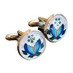 Spinki do mankietów Folk - Wzory Kaszubskie - Palmeta