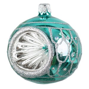 Bombka Retro Reflektor 7 cm - Turkusowa