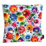 Poduszka na krzesło Folkowa - Wzory Łowickie Biała 45x45 cm