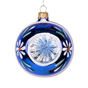 Bombka Retro Reflektor 8 cm - Niebieska