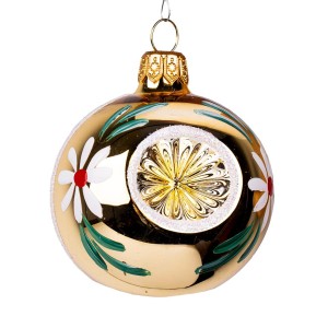Bombka Retro Reflektor 6 cm - Złota