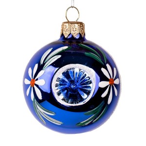 Bombka Retro Reflektor 6 cm - Niebieska