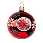 Bombka Retro Reflektor 6 cm - Czerwona