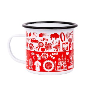 Kubek emaliowany 500 ml - Polska Symbole