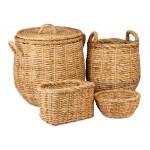 Komplet 4 koszy Boho z liści bananowca