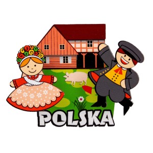 Magnes drewniany ruchomy Folk - Para Bamberska