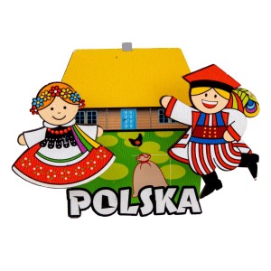 Magnes drewniany ruchomy Folk - Para Krakowska