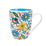Kubek Folk 350 ml - Wzory Kaszubskie - Niebieski