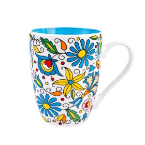Kubek Folk 350 ml - Wzory Kaszubskie - Niebieski