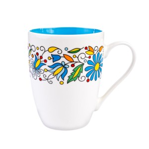Kubek Folk 350 ml - Wianek Kaszubski - Niebieski