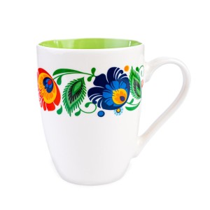 Kubek Folk 350 ml - Wianek Łowicki - Zielony