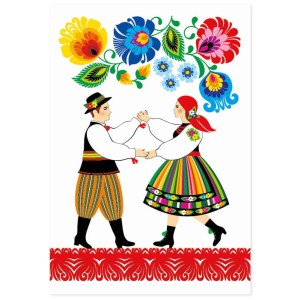 Kartka okolicznościowa - para łowicka