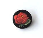 BROSZKA FOLK - HAFT ŁOWICKI - CZERWONA RÓŻA